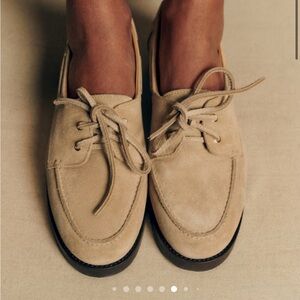 Sezane Women's Tan Suede Loafers